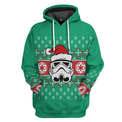 SW T-shirt Storm Trooper Christmas Green Hoodie SW Hoodie