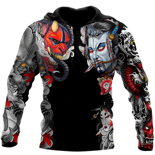 Gifury Japan Hoodie Japanese Yokai Tattoo Japan Culture Black Hoodie Japan Apparel 2022