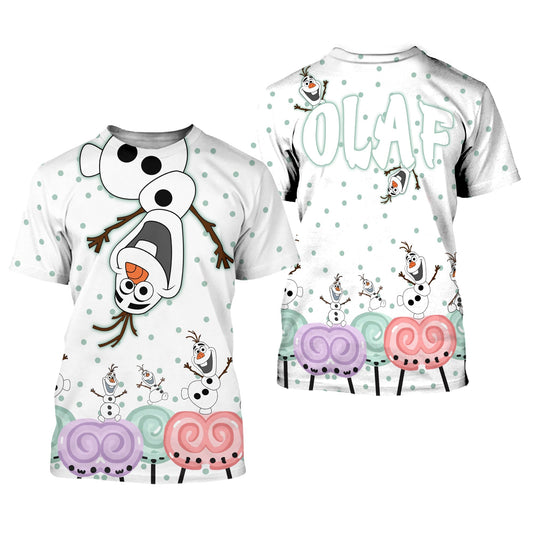  DN Frozen Shirt Frozen Olaf White Snow T-shirt