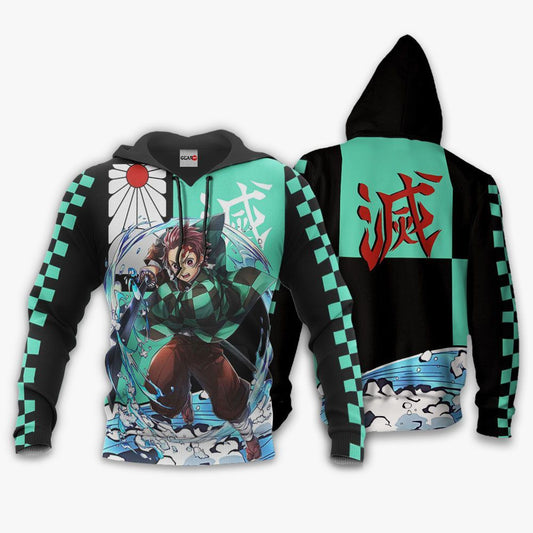  Demon Slayer Hoodie Kyojuro Rengoku Fire Orange Black Hoodie Demon Slayer Apparel