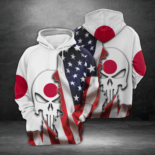 Gifury Japan Hoodie Japan Proud Japan Flag US Flag Red White Hoodie Japan Apparel 2022