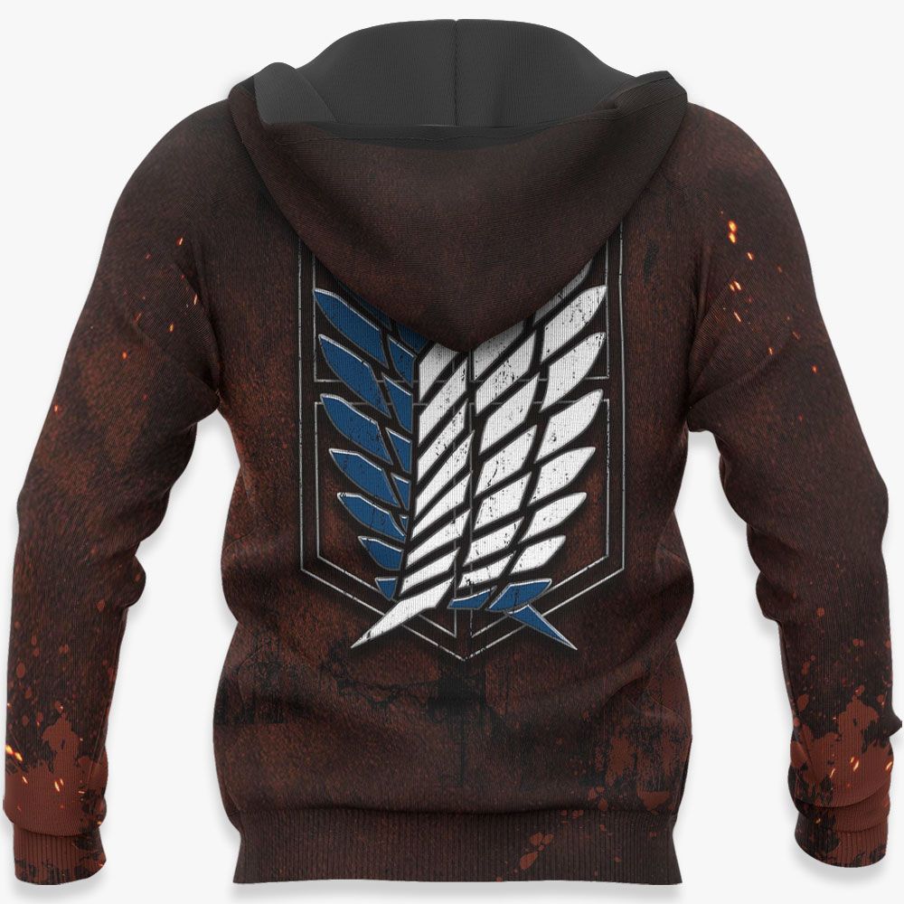  Attack On Titan Hoodie Levi Ackerman Fighting Titan Brown Hoodie Attack On Titan Apparel