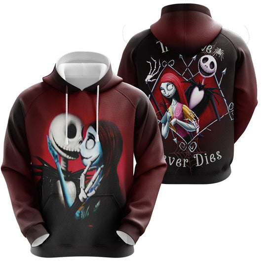  TNBC Hoodie Jack And Sally True Love Never Dies Red Hoodie 