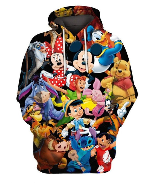  DN Hoodie DN All Characters MN Donald Stitch Pooh 3d Hoodie