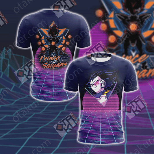 Dragon Ball T-shirt Vegeta Prince Of All Saiyans Blue Purple T-shirt Goku T-shirt   