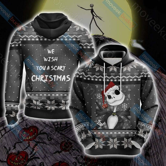  TNBC Hoodie We Wish You A Scary Christmas Grey Hoodie  