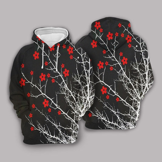 Gifury Japan Hoodie Japanese Cherry Blossom Red Black Hoodie Japan Apparel 2022