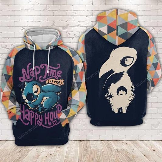  DN Hoodie Nap Time Is My Happy Hour Stitch Silhouette Hoodie Stitch Hoodie