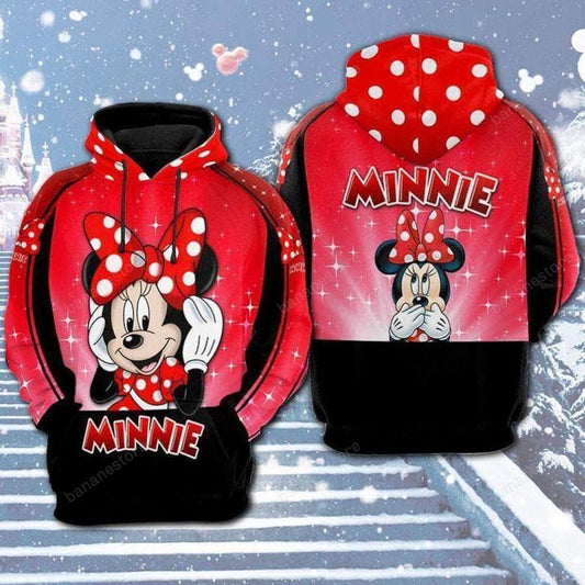  DN Hoodie Minnie Hoodie Not Hear Not Speak Minnie Black Red Hoodie