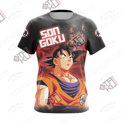  Dragon Ball T-shirt Goku Shirt Son Goku Just Saiyan Black Hoodie Anime Fan Gift   
