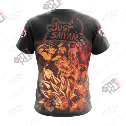  Dragon Ball T-shirt Goku Shirt Son Goku Just Saiyan Black Hoodie Anime Fan Gift   