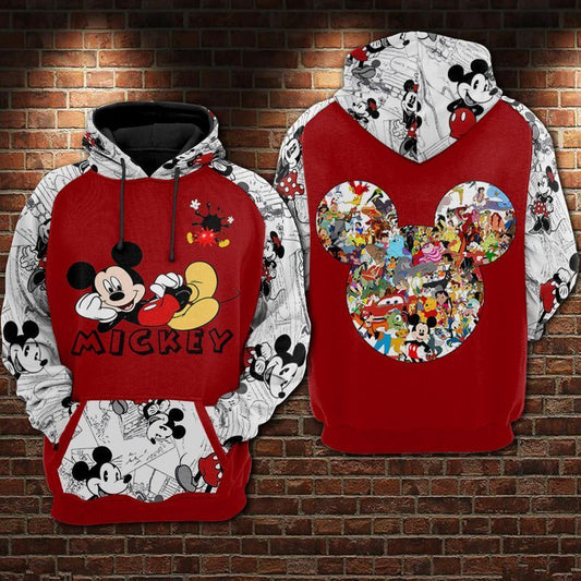  DN Hoodie MN Hoodie Old Version Comic All Characters White Red Hoodie