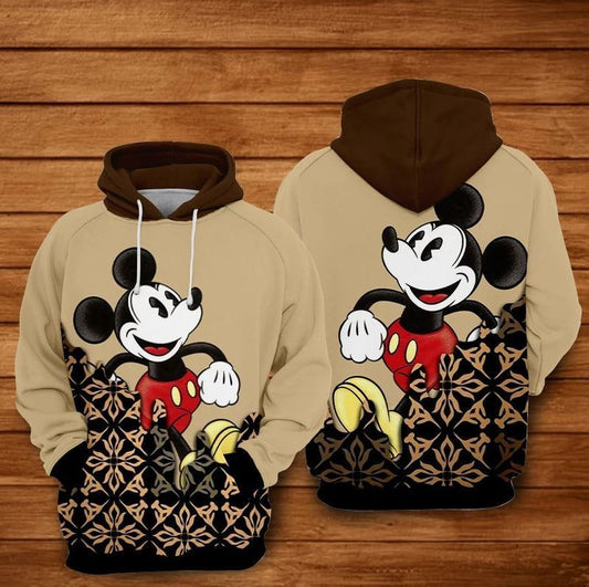  DN Hoodie MN Hoodie MN Walking Flower Pattern Brown Hoodie