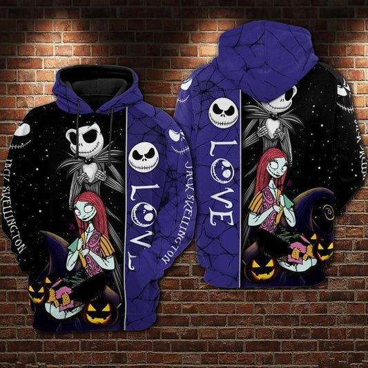  TNBC Hoodie Jack Skellington Love Sally Blue Hoodie 