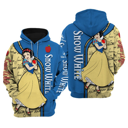  DN Snow White Hoodie DN Snow White And Apple Blue Yellow 3D Hoodie