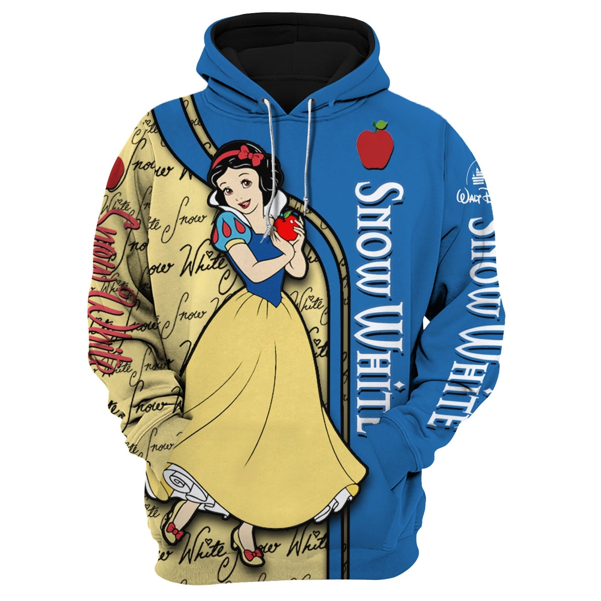  DN Snow White Hoodie DN Snow White And Apple Blue Yellow 3D Hoodie