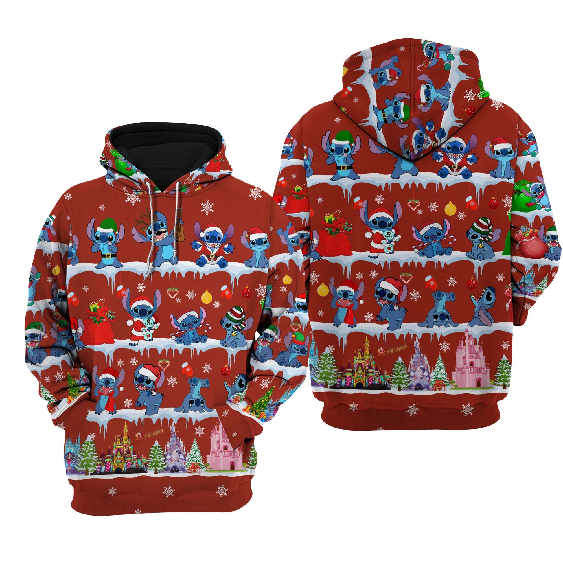  DN Christmas Hoodie Christmas Stitch Poses Pattern Hoodie