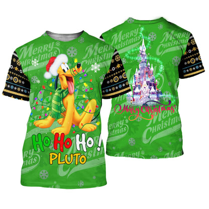  DN Christmas Shirt DN Pluto HO HO HO Merry Christmas Green Hoodie DN Christmas Hoodie
