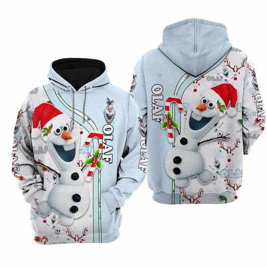  DN Frozen Hoodie Frozen Olaf Christmas Hat White Hoodie