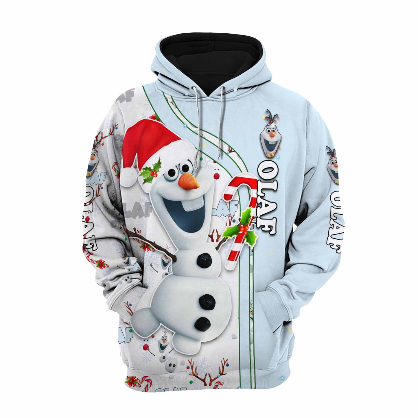  DN Frozen Hoodie Frozen Olaf Christmas Hat White Hoodie