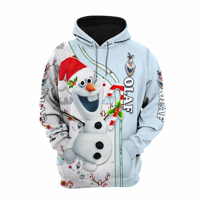  DN Frozen Hoodie Frozen Olaf Christmas Hat White Hoodie