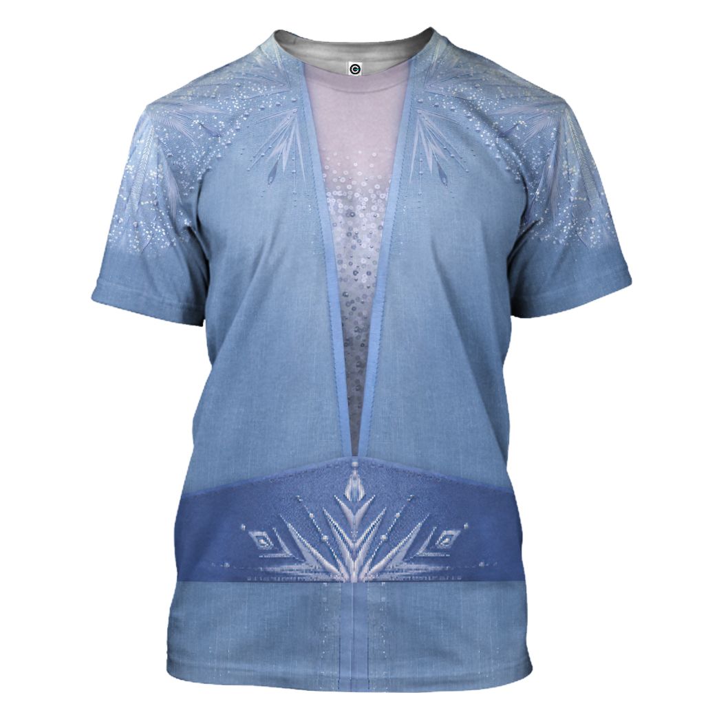  DN Frozen Hoodie Elsa Princess Suit Version 2 Custome T-shirt Elsa Hoodie