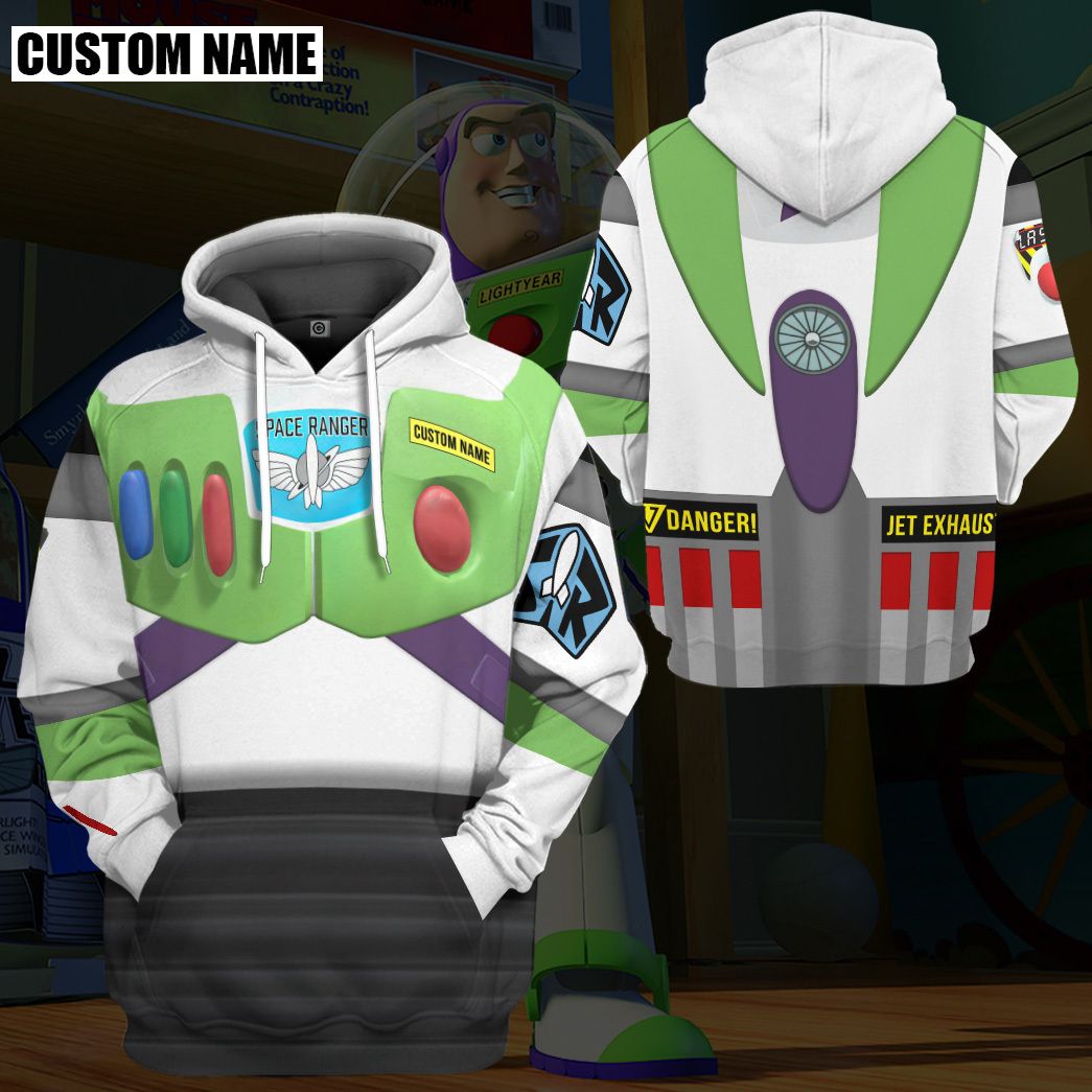  Toy Story Buzz Lightyear Space Ranger Cosplay Custom Name Tshirt Hoodie Apparel
