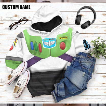  Toy Story Buzz Lightyear Space Ranger Cosplay Custom Name Tshirt Hoodie Apparel