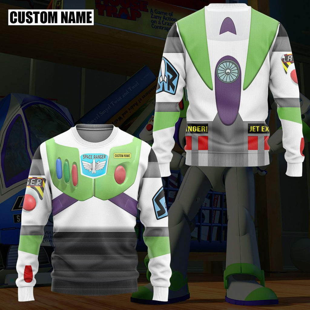  Toy Story Buzz Lightyear Space Ranger Cosplay Custom Name Tshirt Hoodie Apparel
