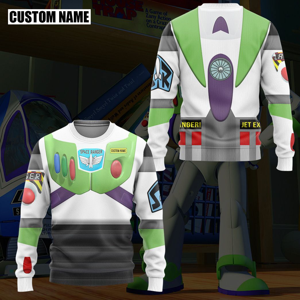  Toy Story Buzz Lightyear Space Ranger Cosplay Custom Name Tshirt Hoodie Apparel