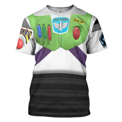  Toy Story Buzz Lightyear Space Ranger Cosplay Custom Name Tshirt Hoodie Apparel