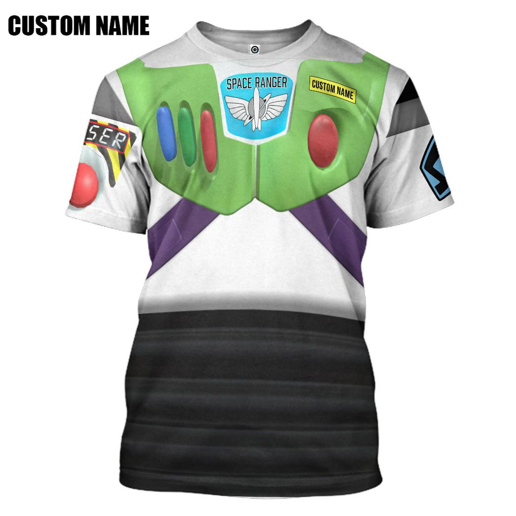  Toy Story Buzz Lightyear Space Ranger Cosplay Custom Name Tshirt Hoodie Apparel