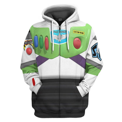  Toy Story Buzz Lightyear Space Ranger Cosplay Custom Name Tshirt Hoodie Apparel