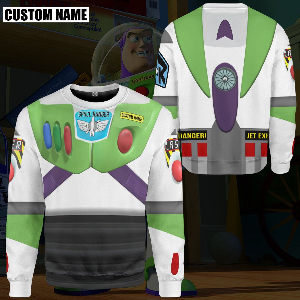 Toy Story Buzz Lightyear Space Ranger Cosplay Custom Name Tshirt Hoodie Apparel