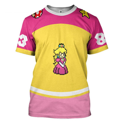  Princess Peach Sports Custom Name Custom Number Hoodie Tshirt Apparel
