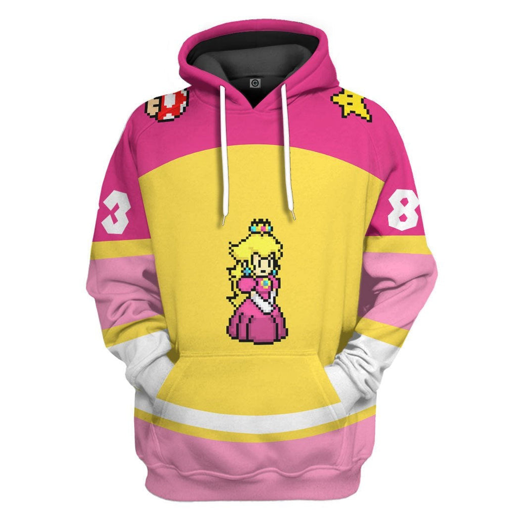  Princess Peach Sports Custom Name Custom Number Hoodie Tshirt Apparel