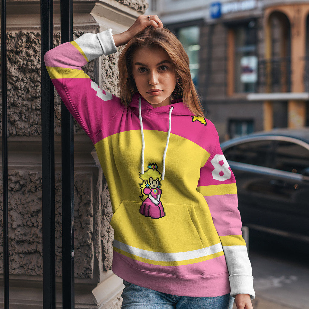 Princess Peach Sports Custom Name Custom Number Hoodie Tshirt Apparel