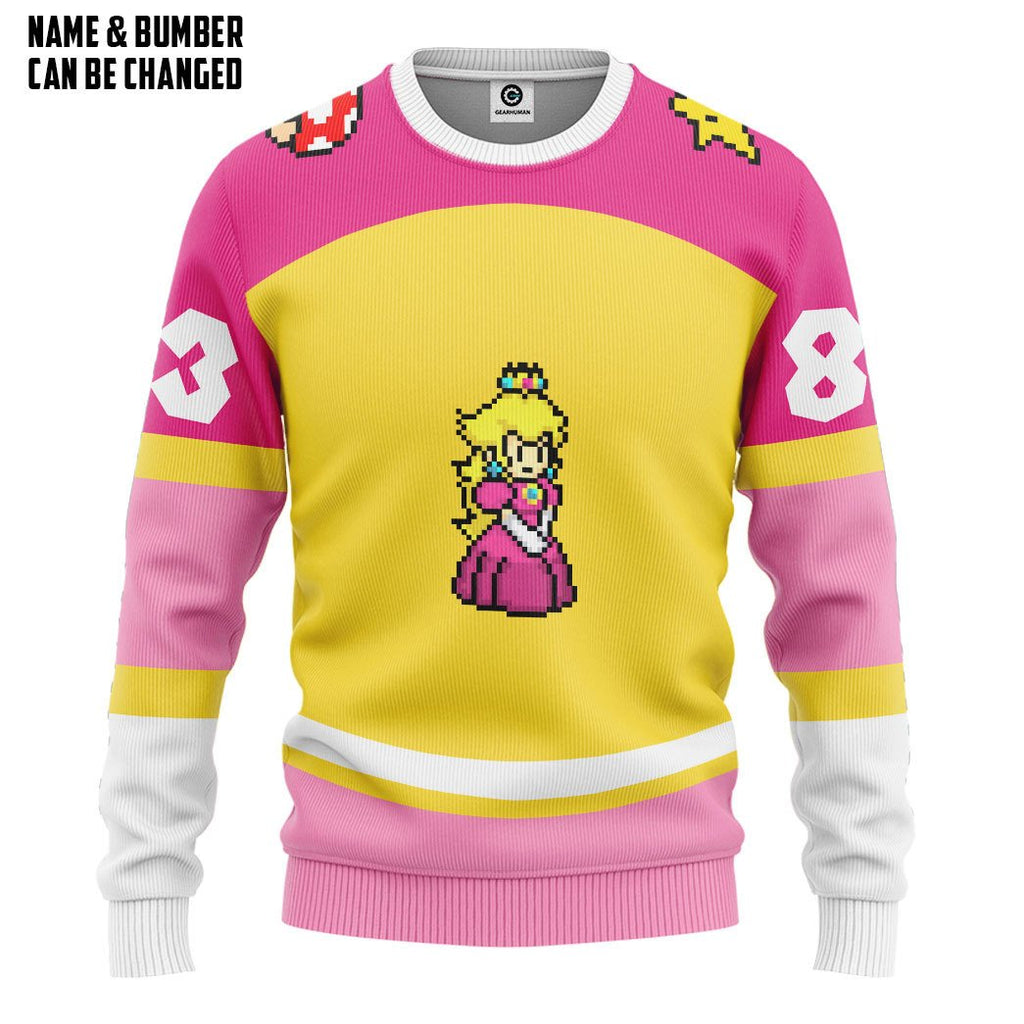  Princess Peach Sports Custom Name Custom Number Hoodie Tshirt Apparel