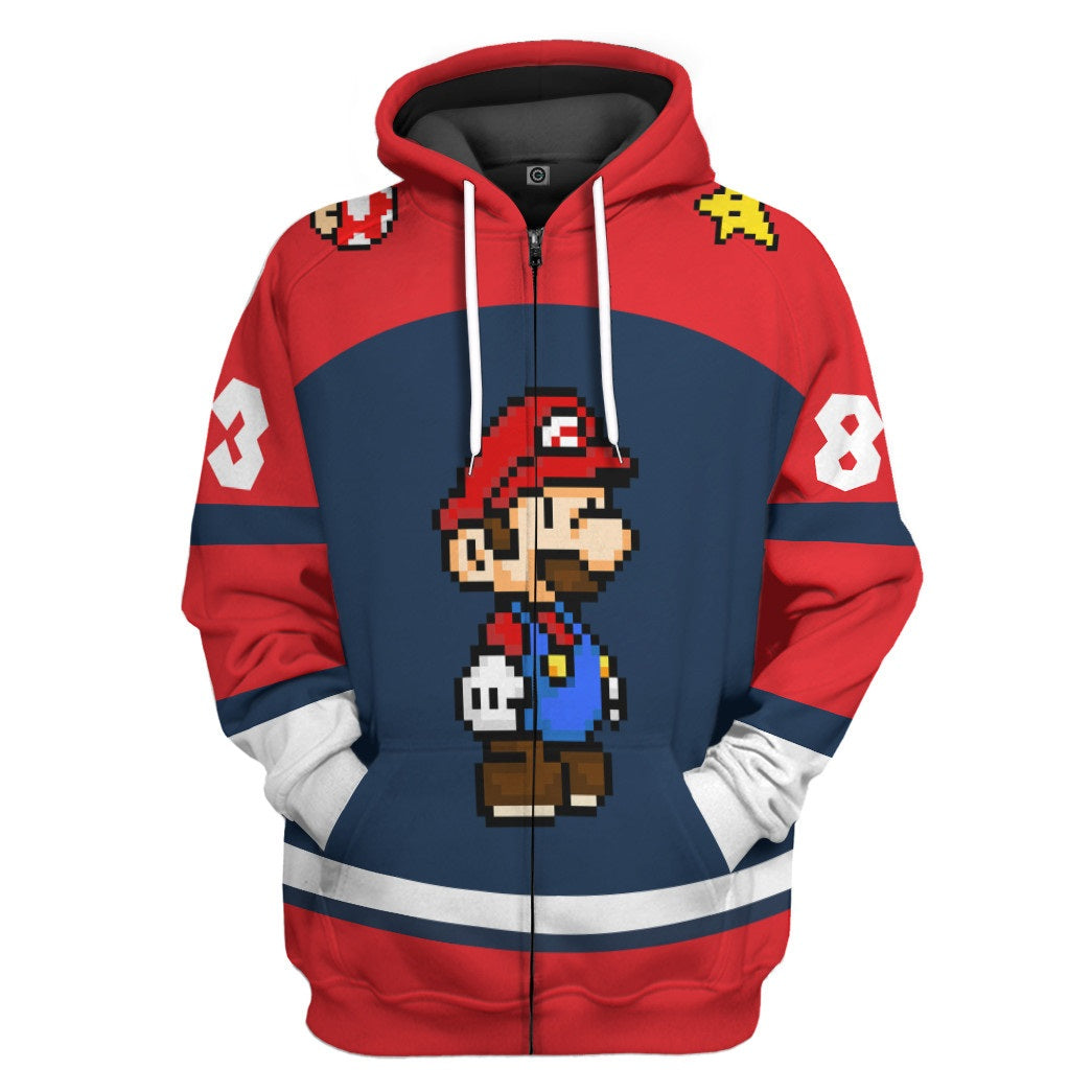  Mario Sports Custom Name Custom Number Hoodie Tshirt Apparel