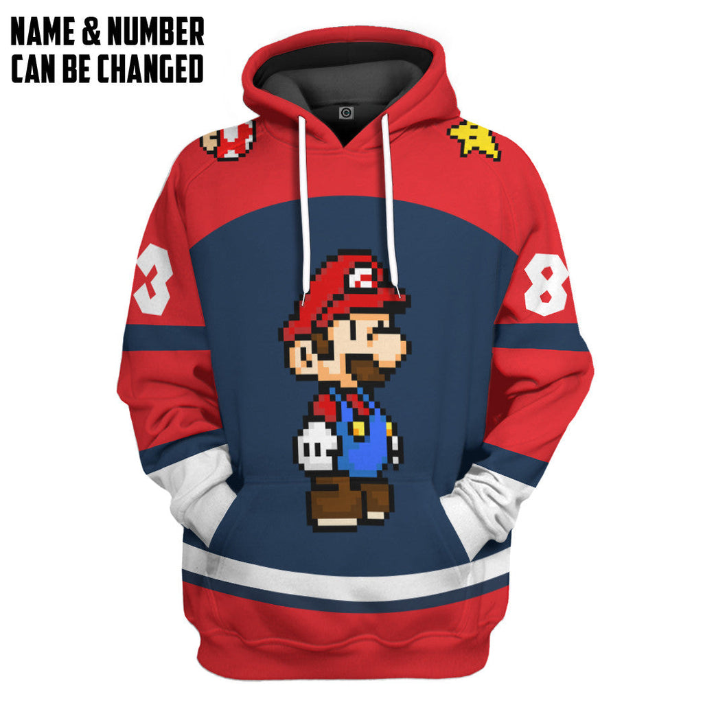 Mario Sports Custom Name Custom Number Hoodie Tshirt Apparel