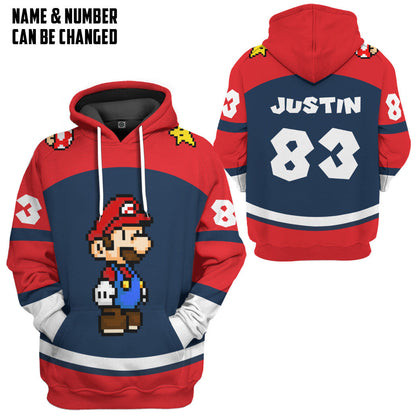  Mario Sports Custom Name Custom Number Hoodie Tshirt Apparel