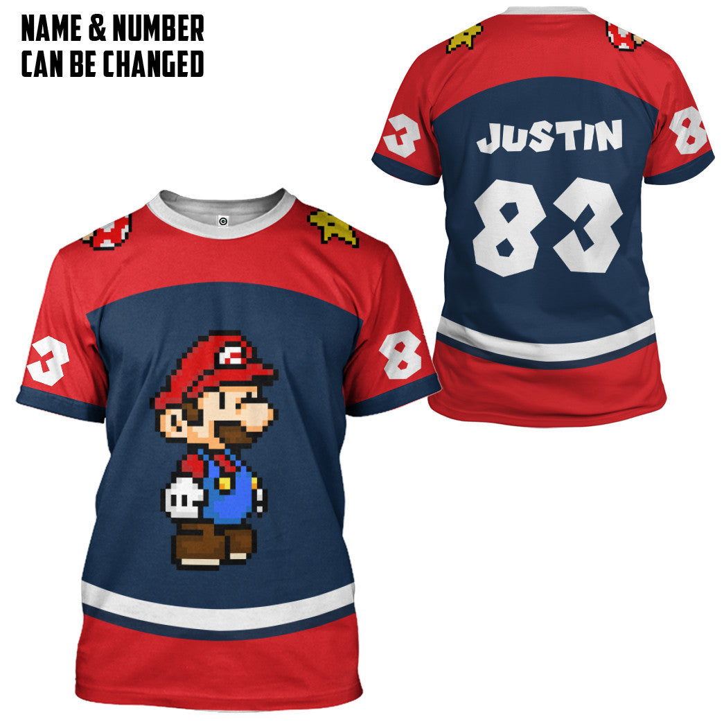  Mario Sports Custom Name Custom Number Hoodie Tshirt Apparel