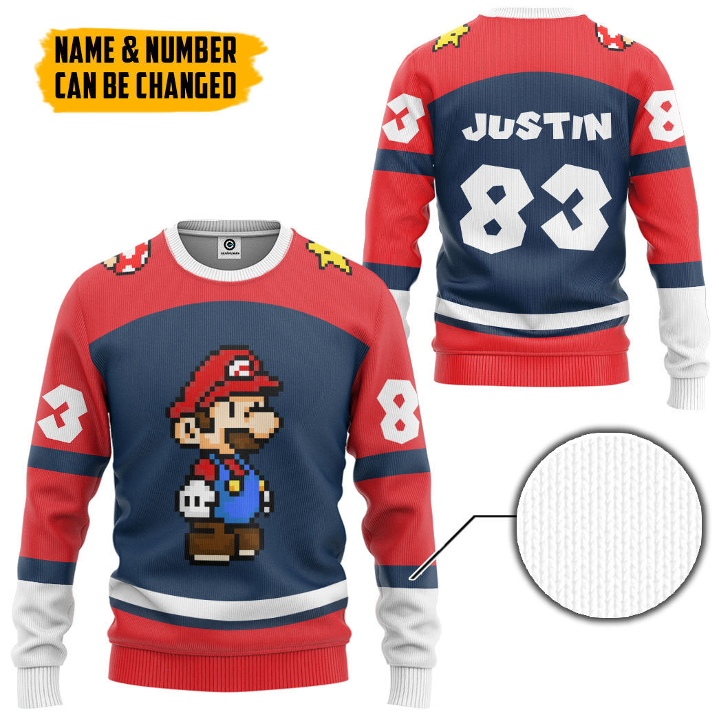  Mario Sports Custom Name Custom Number Hoodie Tshirt Apparel