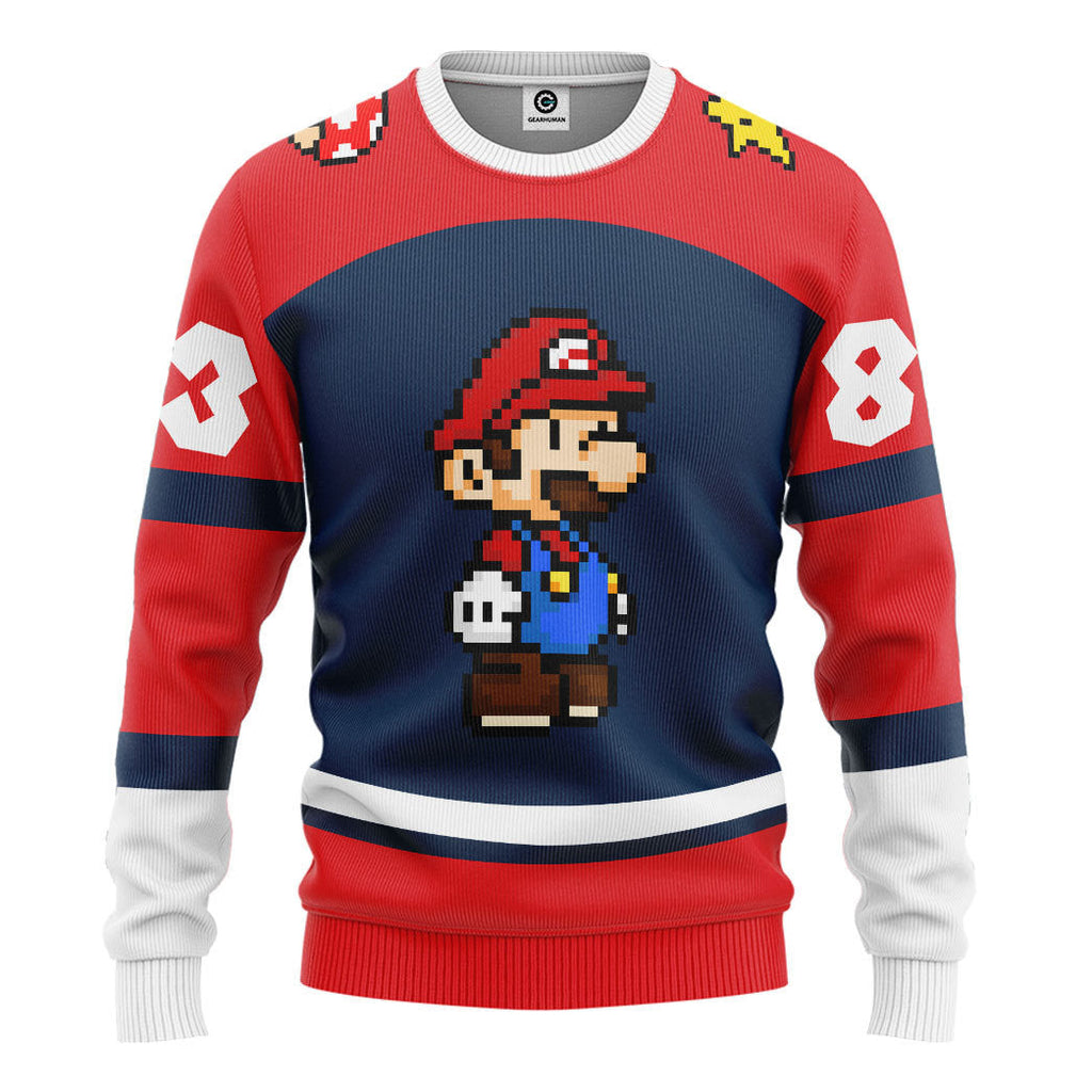  Mario Sports Custom Name Custom Number Hoodie Tshirt Apparel