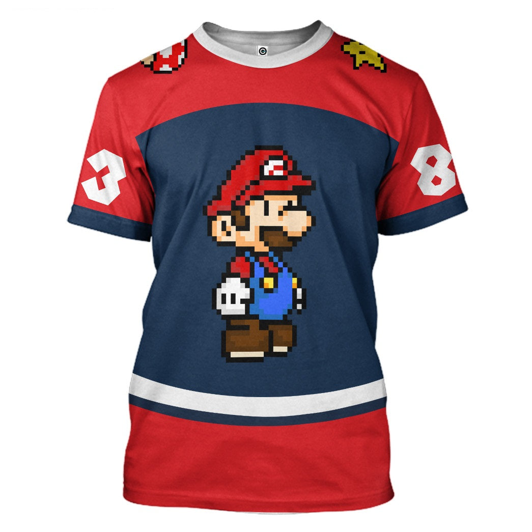  Mario Sports Custom Name Custom Number Hoodie Tshirt Apparel