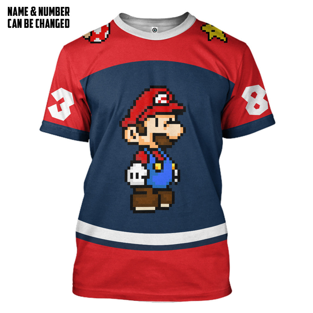  Mario Sports Custom Name Custom Number Hoodie Tshirt Apparel