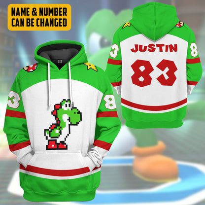  Yoshi Sports Custom Name Custom Number Hoodie Tshirt Apparel