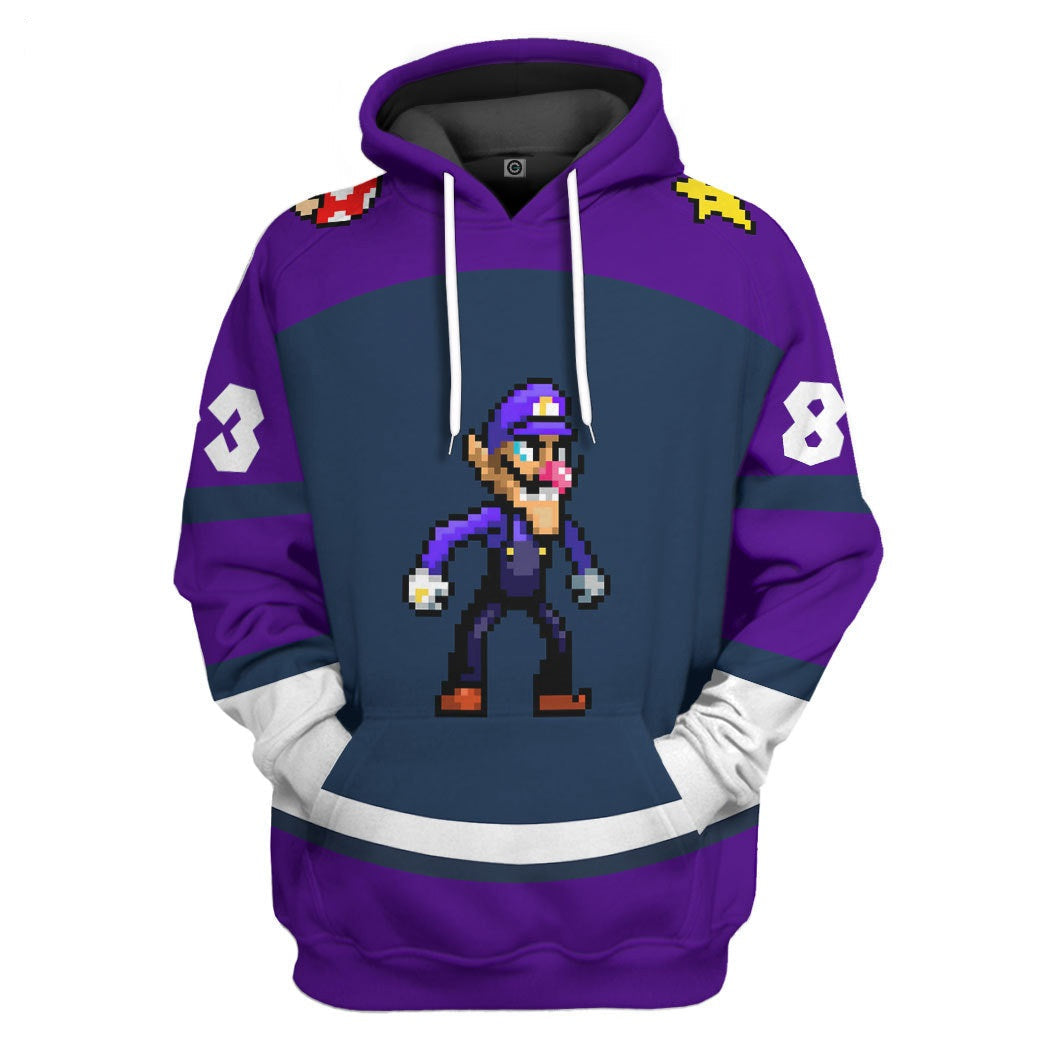  Waluigi Sports Custom Name Custom Number Hoodie Tshirt Apparel