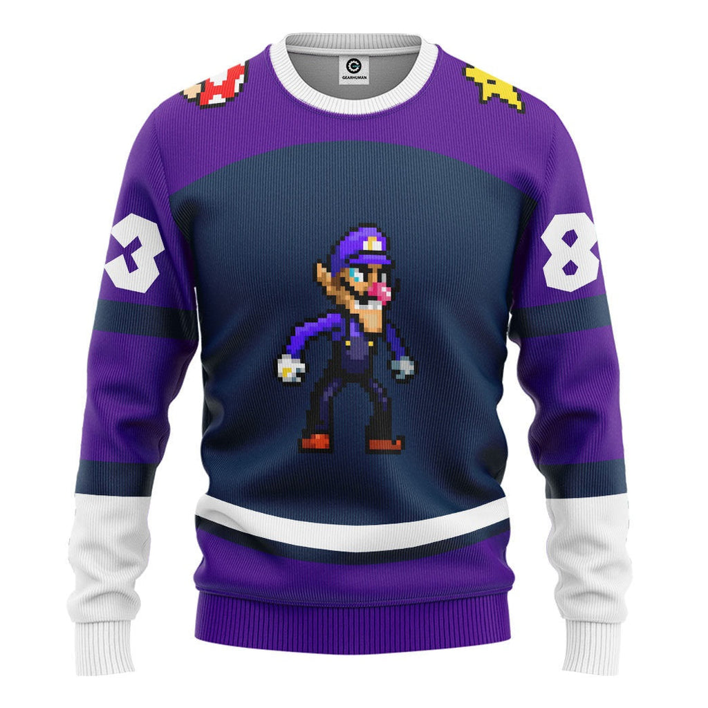  Waluigi Sports Custom Name Custom Number Hoodie Tshirt Apparel