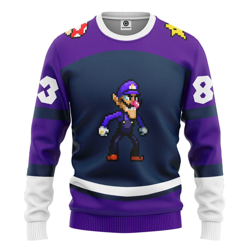  Waluigi Sports Custom Name Custom Number Hoodie Tshirt Apparel